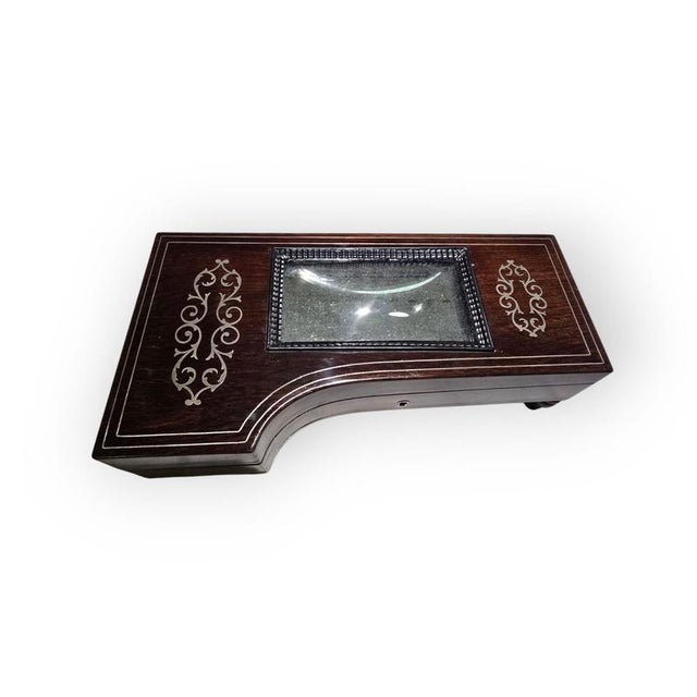 19th-Century Silver and Exotic Wood Inkwell in the shape of Piano, 1880s For Sale - Image 10 of 15