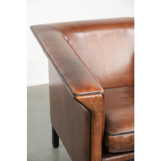 Art Deco Club Chair in Sheepskin Leather For Sale - Image 9 of 13