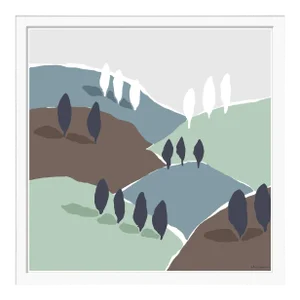 Mountain and Valley EastNeutral By Dana Gibson, Framed Art Print