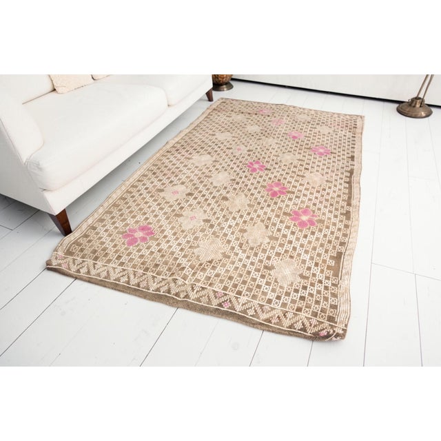 Ethnic Geometric Wool Kilim Rug For Sale - Image 16 of 18