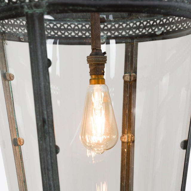 The Byron hanging lantern is based on a 19th century French gaslight and features a beautiful verdigris bronze finish. At...