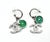 Contemporary Chanel Silver CC Crystal Green Enamel Wheel Dangle Piercing Earrings, A Pair For Sale - Image 3 of 5