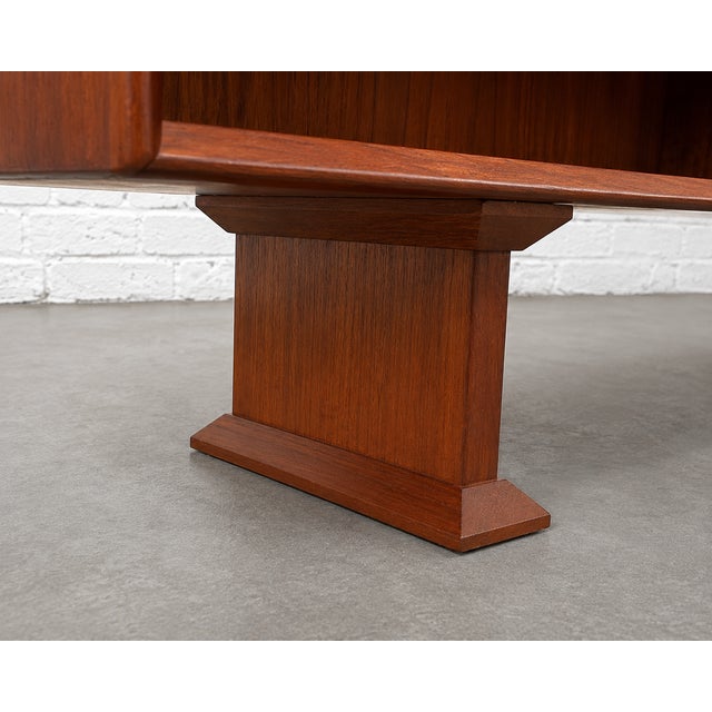 Brown Long + Low Mid Century Modern Danish Rosewood Bookcase / Credenza, C. 1960's For Sale - Image 8 of 14