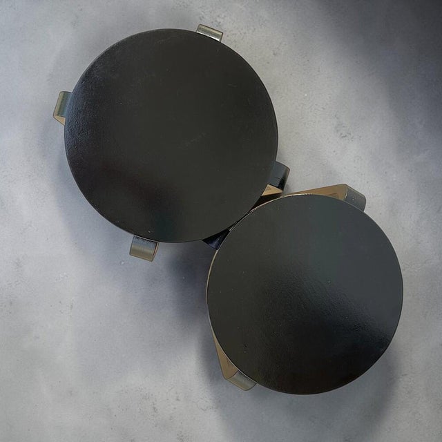 Early 21st Century Glossy Black Painted Birch Plywood 4-Legged Frosta Stools from Ikea, 2015, Set of 2 For Sale - Image 5 of 11