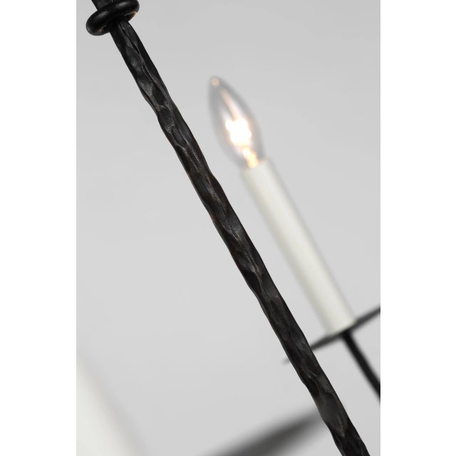 Visual Comfort Ian K. Fowler for Visual Comfort Signature Belfair Large Chandelier in Aged Iron For Sale - Image 4 of 5