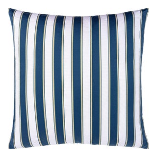 Scalamandre 22" x 22" Piano Stripe Pillow in Porcelain For Sale