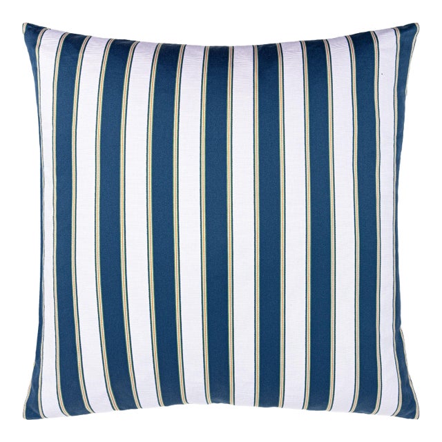 Scalamandre 22" x 22" Piano Stripe Pillow in Porcelain For Sale