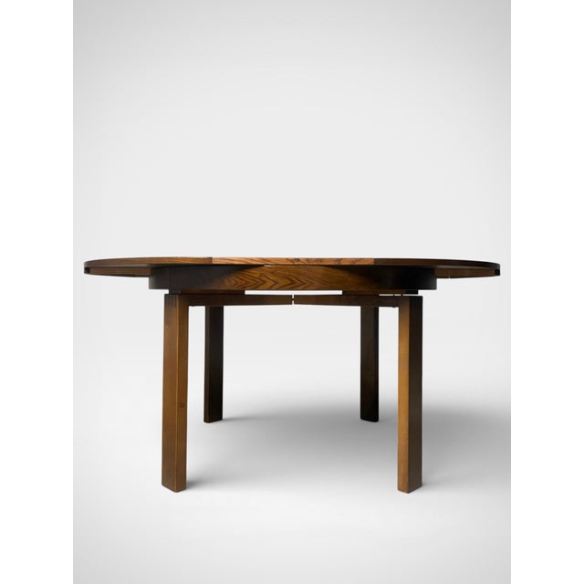 Vintage Extendable Brutalist Round Table, 1960s For Sale - Image 4 of 7