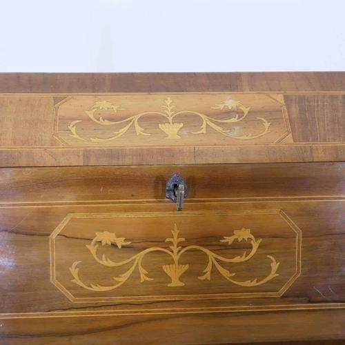 Louis XV Style Inlaid Secretaire with Curved Front For Sale - Image 3 of 18