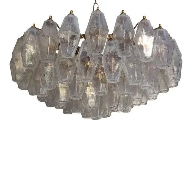 Italian Opalino Murano Glass Poliedro Sputnik Chandelier For Sale - Image 3 of 10