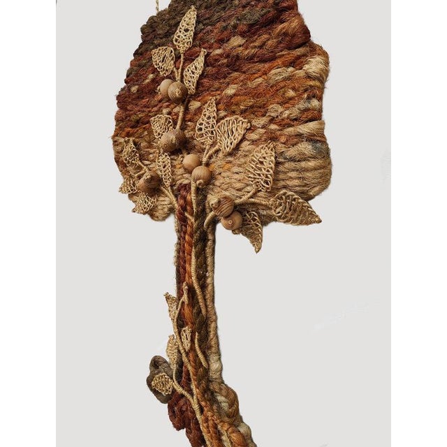 Vintage Macramé Wall Tapestry with Wandtapijt Tree of Life, 1960 For Sale - Image 6 of 7