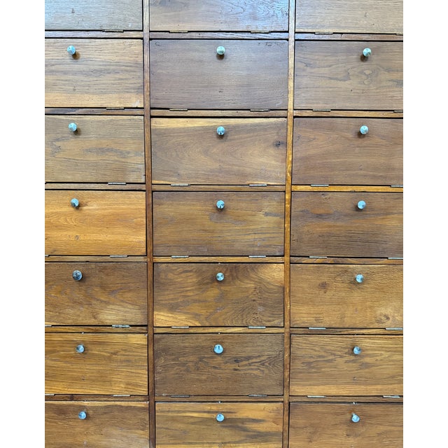 Large Oak Notarys Cabinet with Drop-Leaf Doors, 1950s For Sale - Image 9 of 10