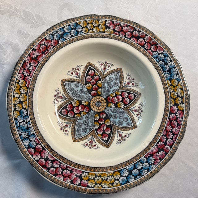 Copeland Antique Copeland Spode “Primrose” Rimmed Soup Bowls - Set of 6 For Sale - Image 4 of 11