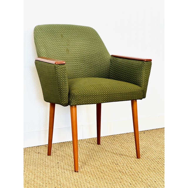 Vintage Chair in Green Upholstery, 1960 For Sale - Image 12 of 12