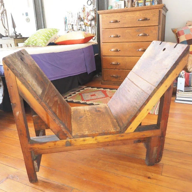 Early 20th Century Antique Wood Bookshelf Primitive Design For Sale - Image 4 of 10