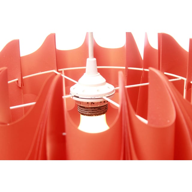 1970s Orange Slatted Lamp, 1970s For Sale - Image 5 of 11