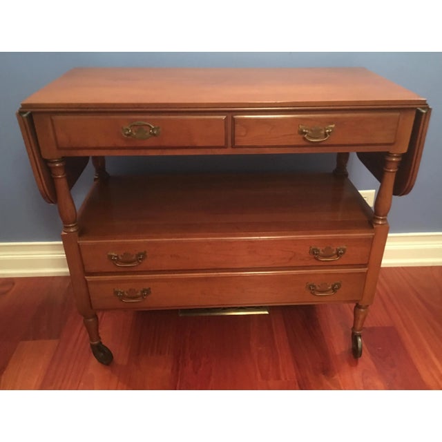 Mid 20th Century 20th Century Traditional Statton Drop Side Serving Cart For Sale - Image 5 of 8