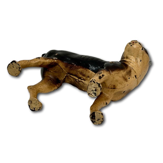 Hard 2 Find Vintage 1930s Hubley Manufacturing Co. Brown Painted Boston Terrier Cast Iron Dog Doorstop For Sale - Image 16 of 18