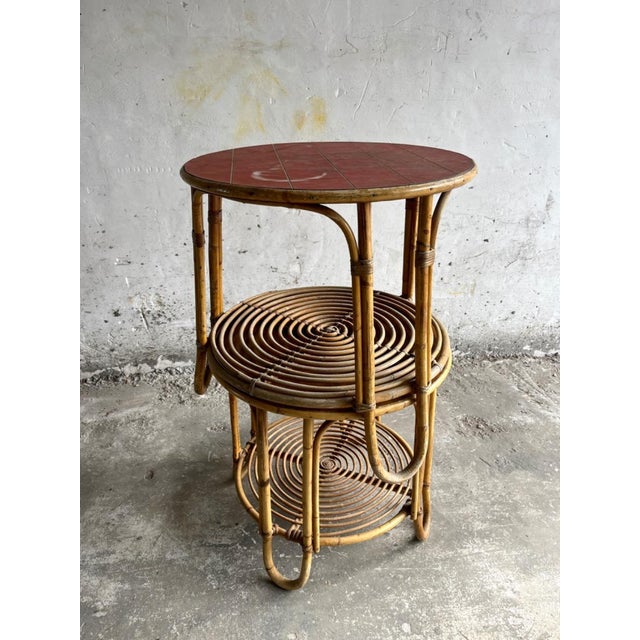 Vintage Rattan Side Tables in the style of Rohé Noordwolde, Set of 2 For Sale - Image 5 of 10