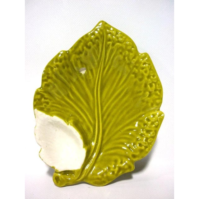 Italian Leaf Pottery Salad Set from Ars Ceramica, 1970s, Set of 7 For Sale - Image 4 of 6
