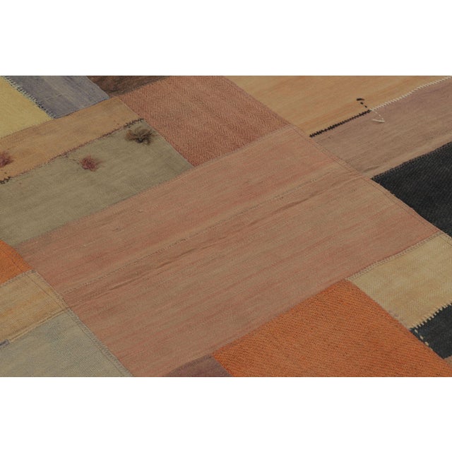 1950s Vintage Turkish Patchwork Rug in Multicolor With Geometric Design - Rug & Kilim For Sale - Image 5 of 9