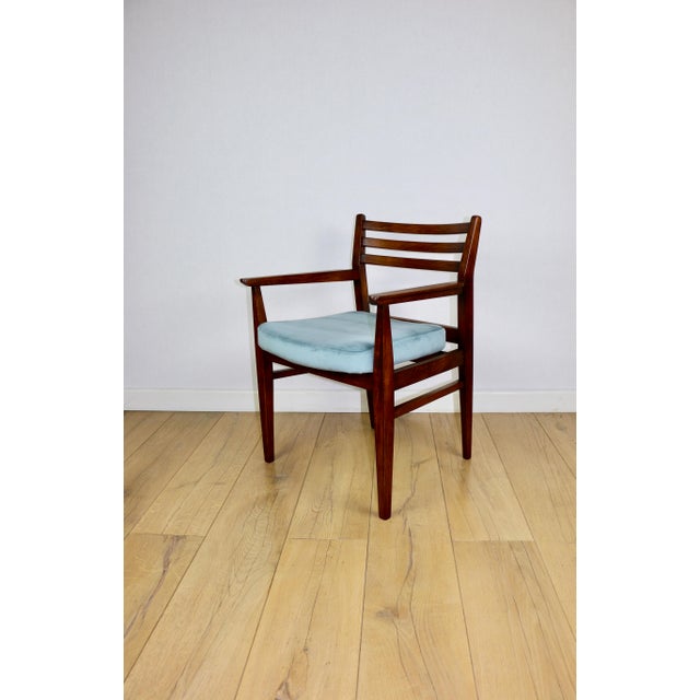 1970s Vintage Office Armchair in Sea Turquoise, 1970s For Sale - Image 5 of 13