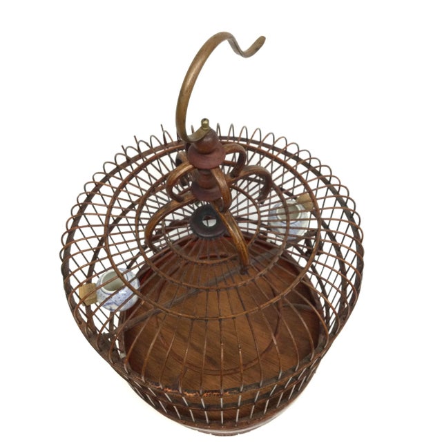 Antique Bamboo Chinese Bird Cage For Sale - Image 10 of 13