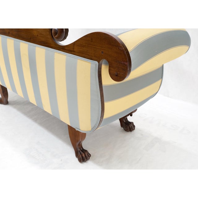 Wood Mint Condition Empire Sofa Sette Loveseat Couch Fine Carved Details Lions Feet For Sale - Image 7 of 16