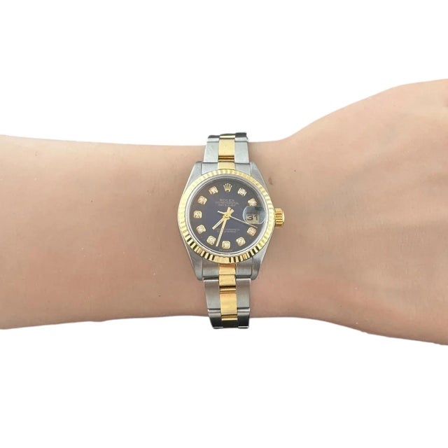 2002 Rolex Ladies DateJust Two Tone Blue Diamond Dial Watch 79173 For Sale - Image 15 of 18