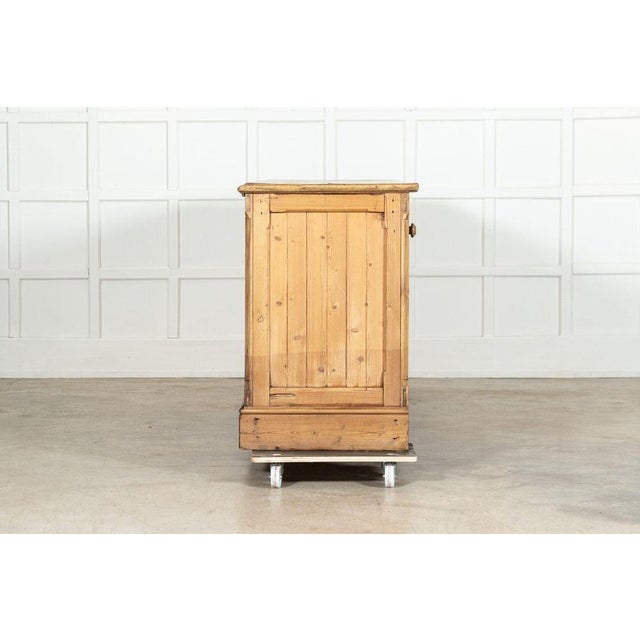 Wood Large 19th Century English Pine Shop Counter, 1870s For Sale - Image 7 of 15