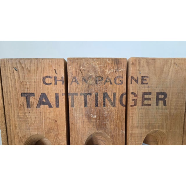 Vintage Wooden Champagne Riddling Rack With Taittinger Lettering For Sale - Image 4 of 15