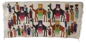 Handmade Israeli Wall Tapestry or Wall Rug, 1930s