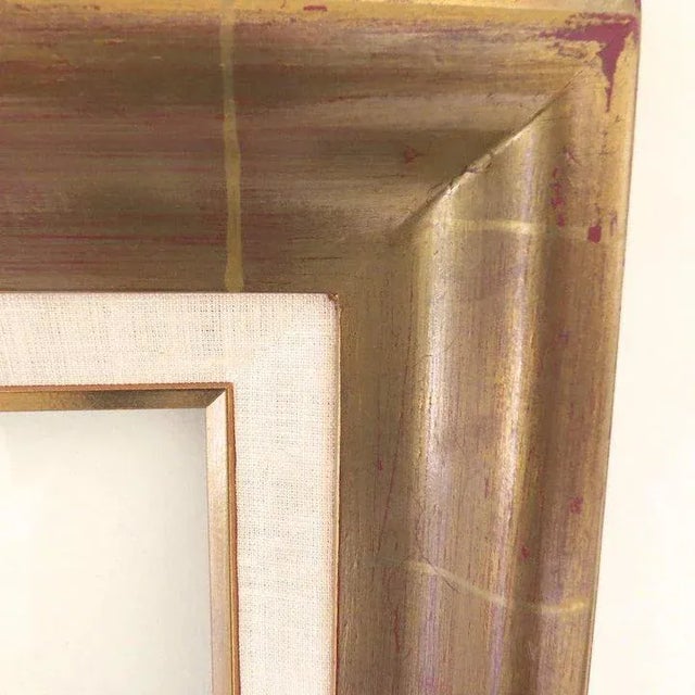 Vintage gold leaf frame. Finish shows pages of leaf and bit of red clay. Measures inside 29" by 41". Good vintage...