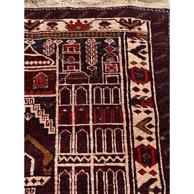 Textile Vintage Baluch Hand-Knotted Afghan Rug For Sale - Image 7 of 18