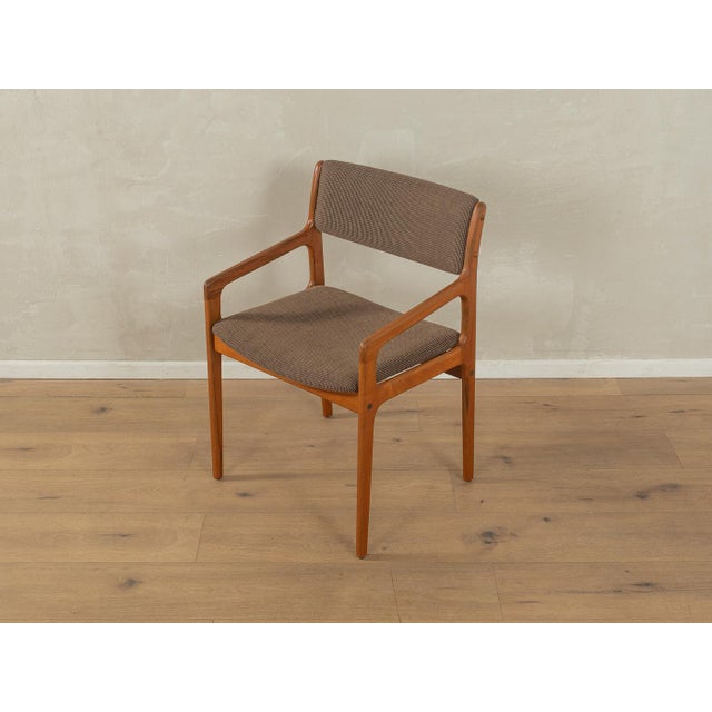 Classic dining chairs by Den Blaa Fabrik from the 1960s. Solid teak frame. The chairs have been reupholstered and covered...
