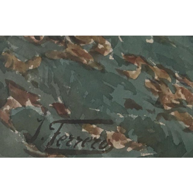 Modern Joseph Ferrero, Bord du lac en automne, Watercolor on Paper, Framed For Sale - Image 3 of 9
