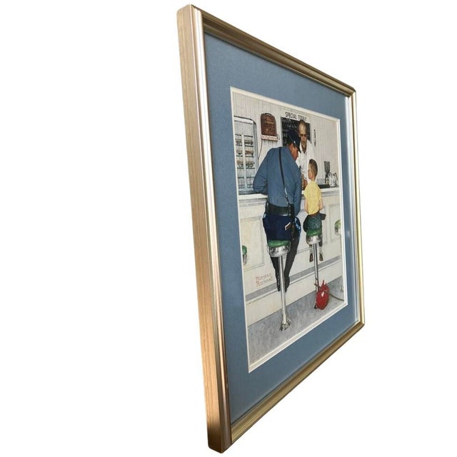 Mid-Century Modern Late 20th Century Professionally Framed Print of the Famous Norman Rockwell Painting Titled "The Runaway" For Sale - Image 3 of 8