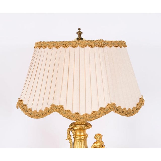 Antique Neoclassical Ormolu and Pink Marble Table Lamps, 20th Century, Set of 2 For Sale - Image 10 of 18