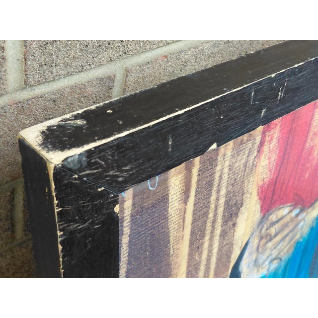 Blue Framed "Couple's Embrace" Print For Sale - Image 8 of 12