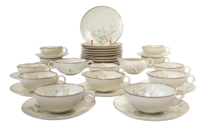 Vintage Swedish Hackefors Tea and Dessert, Set of 38