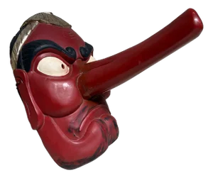 Japanese Traditional Wooden Tengu Mask, 1950s