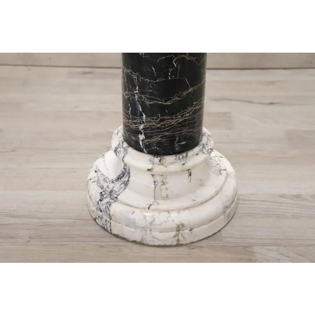 Antique Black and White Marble Column, 1800s For Sale - Image 9 of 10
