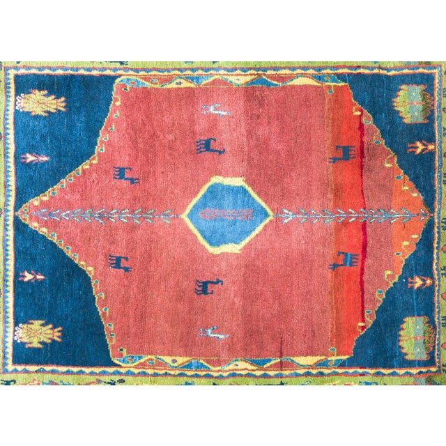 Brick Red Vintage Persian Gabbeh Rug For Sale - Image 8 of 15