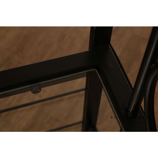 Metal Morecraft French Country Style Wrought Iron And Glass Étagère For Sale - Image 7 of 18