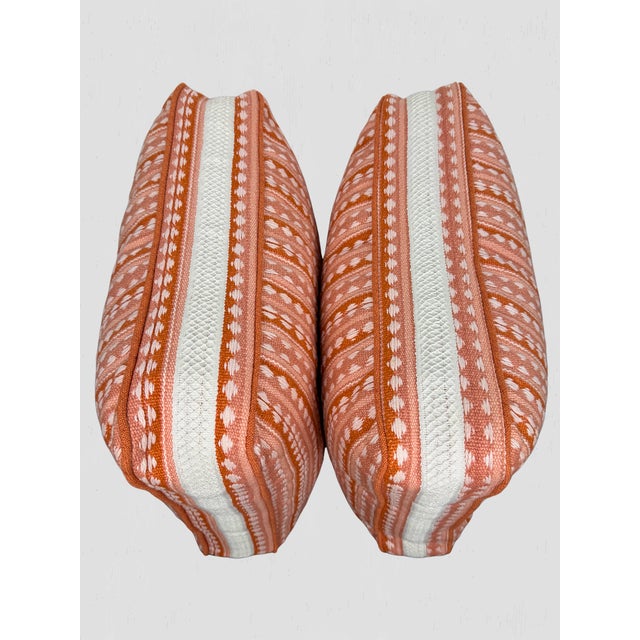 2020s Schumacher Tarnby Stripe Box Pillow Pair Geometric For Sale - Image 5 of 7