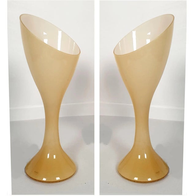 1980 Mid Century Murano Glass Lamps by Vistosi - A Pair For Sale - Image 13 of 13