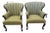 Pair of 2 Mid-20th Century Vintage Hollywood Regency / Art Deco Revival Wingback Accent Chairs in Pristine Condition For Sale