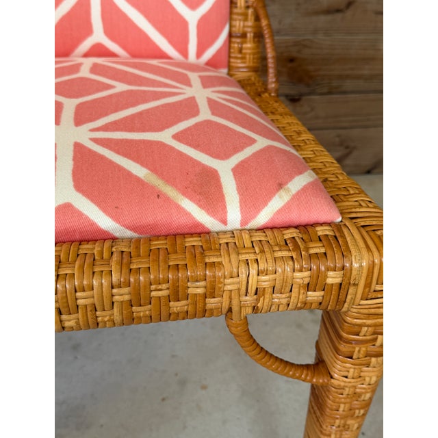 Set of Four Vintage Bielecky Brothers Rattan Wrapped Dining Chairs – Organic Modern For Sale - Image 10 of 12