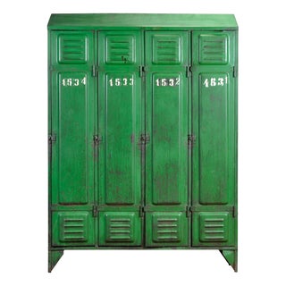 Industrial Green Locker, 1940s For Sale