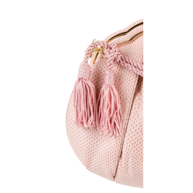 Judith Leiber 1990s Judith Leiber Karung Snakeskin Tassel Gemstone Day Evening Shoulder Handbag Vintage For Sale - Image 4 of 18